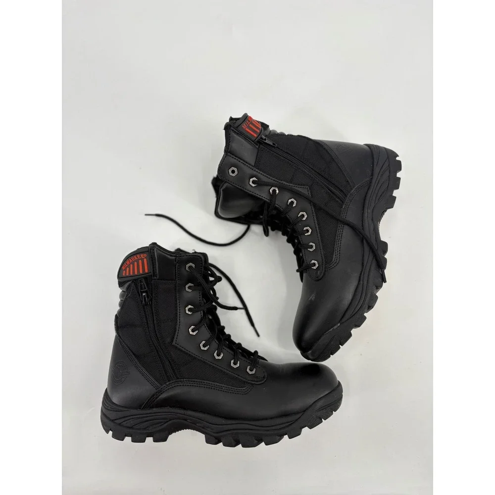 Milwaukee Leather Mens Tactical Side Zip Boots Black MBM9110 Size 9.5
